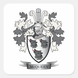 McQueen Family Crest Coat of Arms Vierkante Sticker