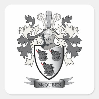 McQueen Family Crest Coat of Arms Vierkante Sticker