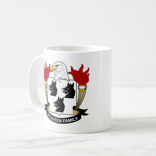 McQueen Family Crest Koffiemok (Voorkant links)