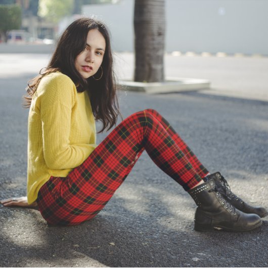 McQueen Tartan Red Black Leggings