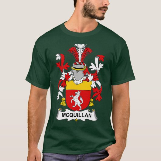 McQuillan Coat of Arms Family Crest T-shirt (Voorkant)