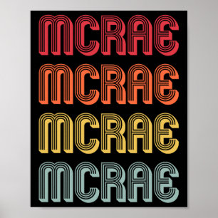 Mcrae Cadeausachternaam Grappig Retro Vintage 80s Poster