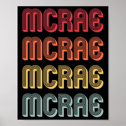 Mcrae Cadeausachternaam Grappig Retro Vintage 80s  Poster (Voorkant)