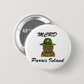 MCRD Parris Island Devil Dog Ronde Button 5,7 Cm (Voorkant /achterkant)