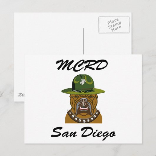 MCRD San Diego Devil Dog Briefkaart (Voorkant / Achterkant)