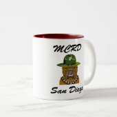 MCRD San Diego Devil Dog Tweekleurige Koffiemok (Voorkant rechts)