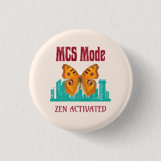 MCS Modus Zen Geactiveerde Vlinderbewustzijn Besc Ronde Button 3,2 Cm (Voorkant)