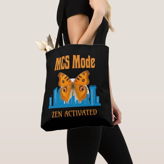 MCS Modus Zen Geactiveerde Vlinderbewustzijn Besc Tote Bag (Dichtbij)