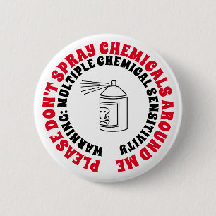 MCS Waarschuwing voor meervoudige chemische gevoel Ronde Button 5,7 Cm