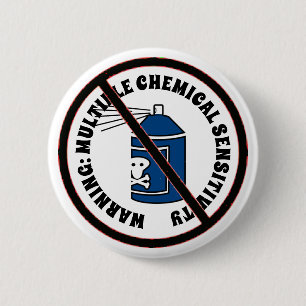 MCS Waarschuwing voor meervoudige chemische gevoel Ronde Button 5,7 Cm