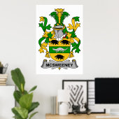 McSweeney Family Crest Poster (Thuiskantoor)