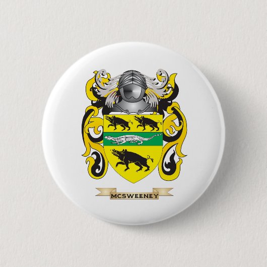 McSweeney Wapenkat (Familiecrest) Ronde Button 5,7 Cm (Voorkant)