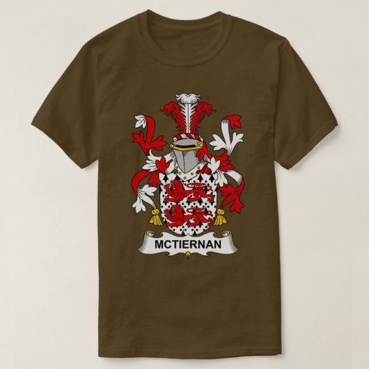 McTiernan Coat of Arms Family Crest T-shirt (Design voorkant)