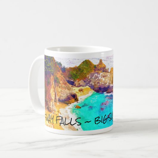 McWAY FALLS ~ BIG SUR CA Mug Koffiemok (Voorkant links)