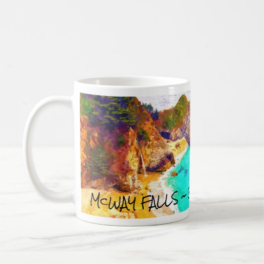 McWAY FALLS ~ BIG SUR  CA Mug Koffiemok (Links)