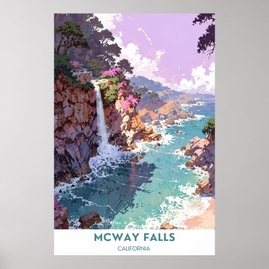 McWay Herfsten - Mooi landschap van Californië Poster (Voorkant)