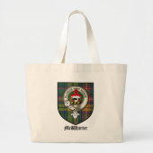 McWhirter Clan Crest Badge Tartan Grote Tote Bag (Voorkant)