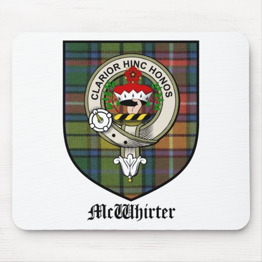 McWhirter Clan Crest Badge Tartan Muismat (Voorkant)