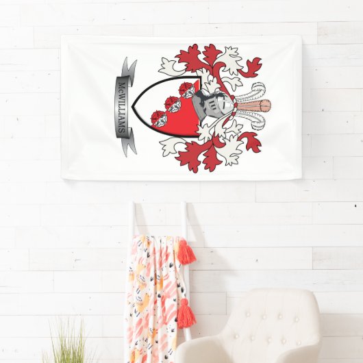 McWilliams Family Crest Coat of Arms Spandoek (Insitu)