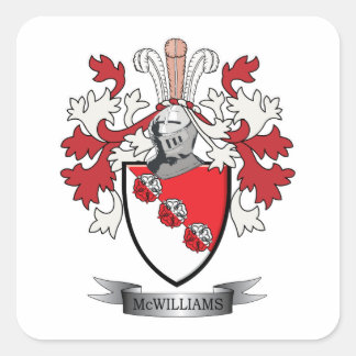 McWilliams Family Crest Coat of Arms Vierkante Sticker