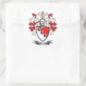 McWilliams Family Crest Coat of Arms Vierkante Sticker (Tas)