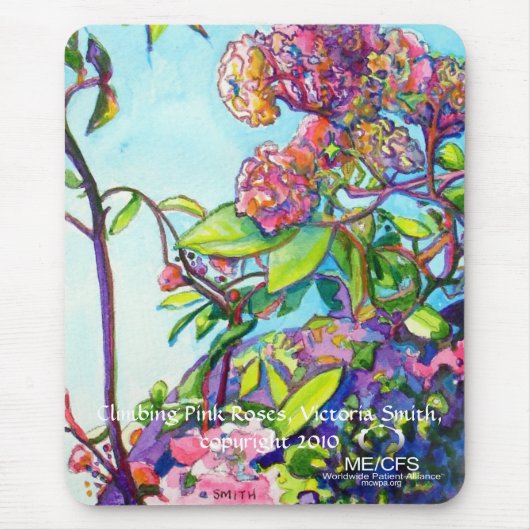 MCWPA klimt roze rozen Mousepad Muismat (Voorkant)
