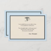 MD Afstuderen Blauw Hartelijk dank Bedankkaart (Voorkant / Achterkant)