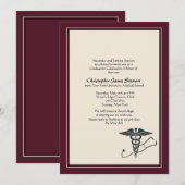 MD Afstuderen Invitation Crimson Kaart (Voorkant / Achterkant)