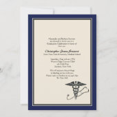 MD Afstuderen Invitation Navy Blue Kaart (Voorkant)