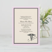 MD Afstuderen Invitation Roze Kaart (Staand voorkant)