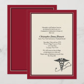 MD Afstuderen Invitation Scarlet Kaart (Voorkant / Achterkant)