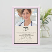 MD Afstuderen Roze fotouitnodiging Kaart (Staand voorkant)