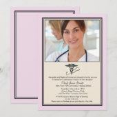 MD Afstuderen Roze fotouitnodiging Kaart (Voorkant / Achterkant)