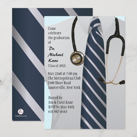 MD Afstuderen Uitnodiging (Voorkant / Achterkant)