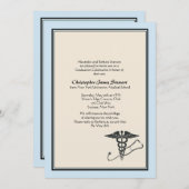 MD Afstuderen Uitnodiging blauw (Voorkant / Achterkant)