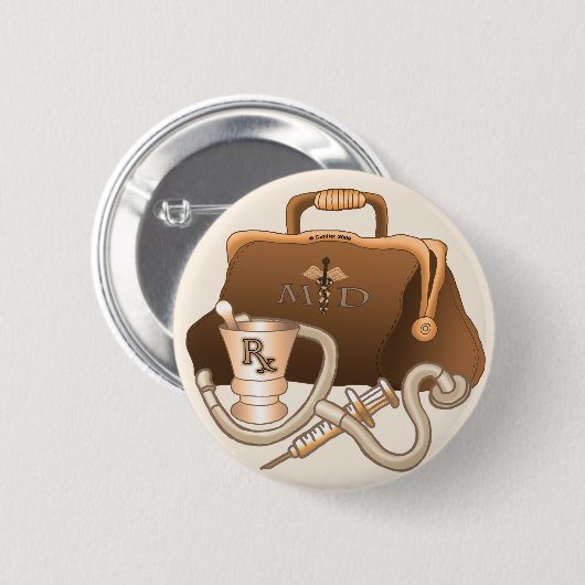 MD-arts Ronde Button 5,7 Cm (Voorkant /achterkant)