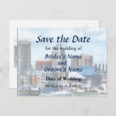 MD - Baltimore Skyline en Harbour Aankondigingskaart (Voorkant / Achterkant)