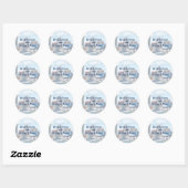 MD - Baltimore Skyline en Harbour Ronde Sticker (Vel)