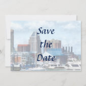 MD - Baltimore Skyline en Harbour Save The Date (Achterkant)