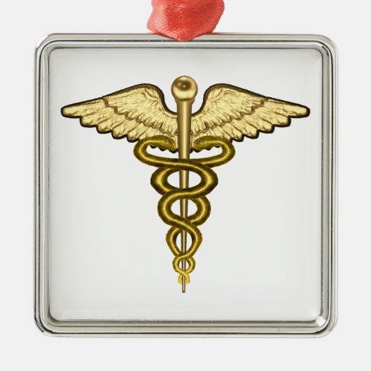 MD Caduceus Metalen Ornament (Voorkant)