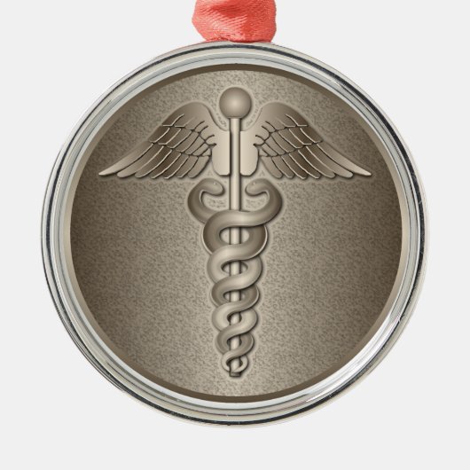 MD Caduceus Metalen Ornament (Voorkant)