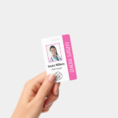 MD Doctor Hospital Medical Employed Foto ID Roze Badge (Handheld)