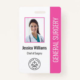 MD Doctor Hospital Medical Employed Foto ID Roze Badge