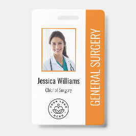 MD Doctor Hospital Medical Employee Photo ID Badge