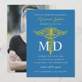 MD Doctor in de geneesmiddelblauw en goudblauw Afs Kaart (Voorkant / Achterkant)