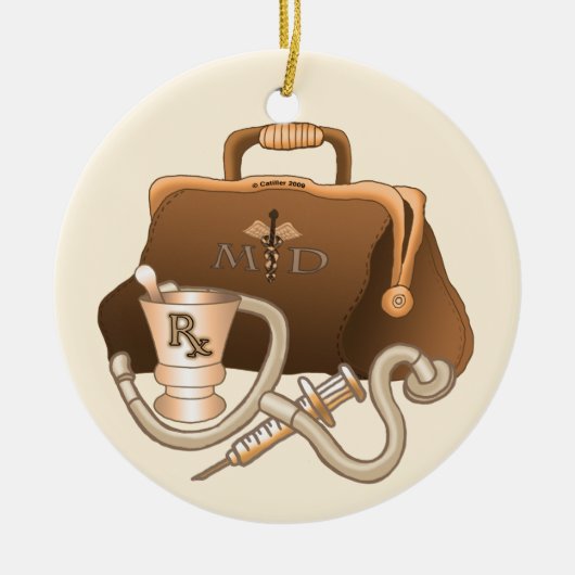 MD Doctor tas Keramisch Ornament (Voorkant)