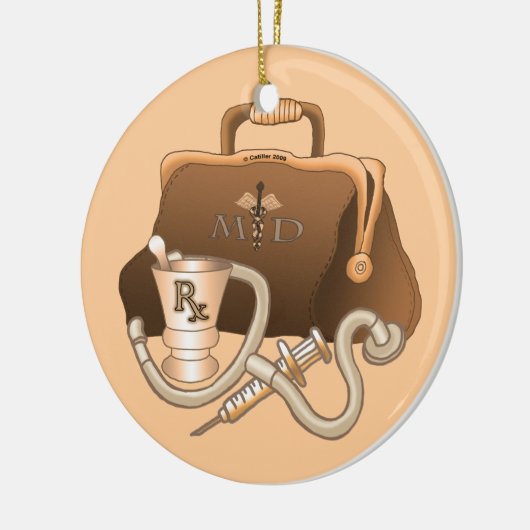 MD Doctor tas Keramisch Ornament (Links)