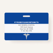 MD Doctor | Ziekenhuisarts Foto-ID Badge (Achterkant)
