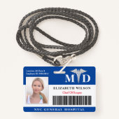 MD Doctor | Ziekenhuisarts Foto-ID Badge (Voorkant met draagriem)
