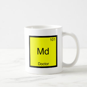 Md - Dokter Chemie Element Symbool Grappig Medisch Koffiemok